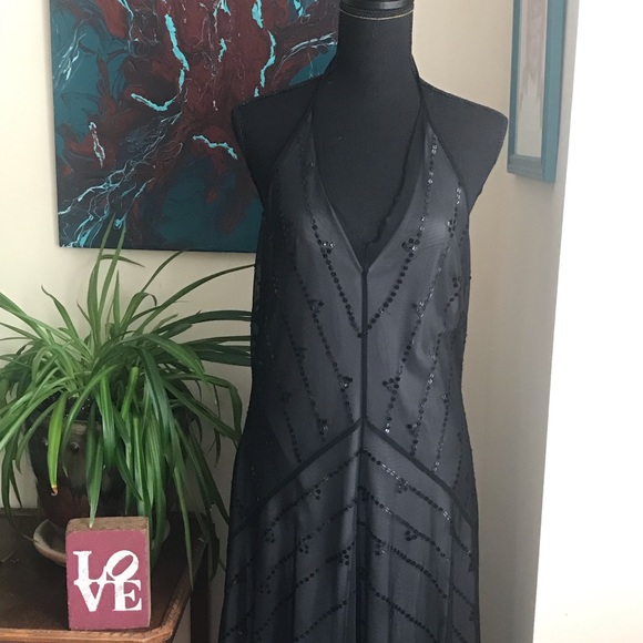BCBG black halter sequin dress - Picture 2 of 8